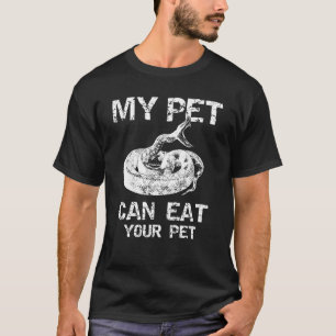 Mijn huisdier kan eten uw huisdier slangen horror t-shirt