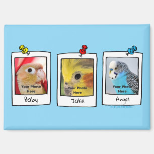 Mijn huisdier vogels retro aangepaste foto collage magneet