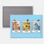 Mijn huisdier vogels retro aangepaste foto collage magneet (Voorkant / Achterkant)