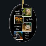 Mijn huisdieren Foto Collage Beste huisdieren ooit Keramisch Ornament<br><div class="desc">Viel uw unieke huisdieren met deze leuke Mijn dichter (fret, papegaai, hamster, goudvis, katten, honden of een combinatie), aangepaste naam (namen), Best. Gezelschapsdieren. Ooit. fotocollage in zwart met leuk wit lettertype en versiering . Verander uit de foto's in enkel uw één huisdier, of al uw huisdieren. Alle foto's en tekst...</div>
