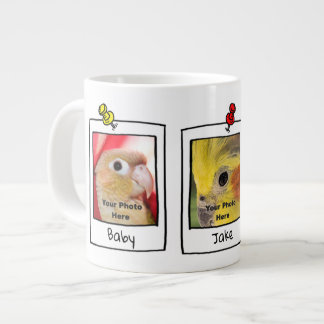 Mijn huisdieren Vogels Retro aangepaste foto colla Grote Koffiekop