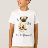 Mijn huiswerk van Pug Ate T-shirt (Voorkant)