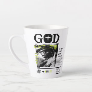 Mijn hulp komt van de Heer Psalm 121:2 retrowave Latte Mok