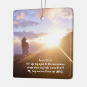 Mijn hulp komt van de LORD. Keramisch Ornament (Links)