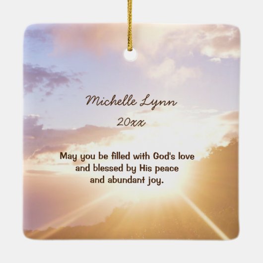 Mijn hulp komt van de LORD. Keramisch Ornament (Achterkant)