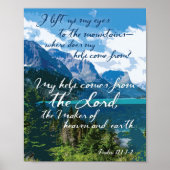 Mijn hulp komt van de Lord Psalm 121 Mountain Art Poster (Voorkant)