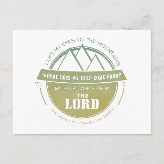 Mijn hulp komt van Lord Green Logo Verse Briefkaart (Voorkant)