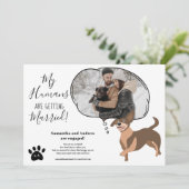 Mijn Humans gaan trouwen verloving grappige foto Aankondiging (Staand voorkant)