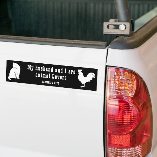 MIJN HUSBAND EN IK ZIJN DIERENVRIENDEN... DE VROUW BUMPERSTICKER (Op Truck)