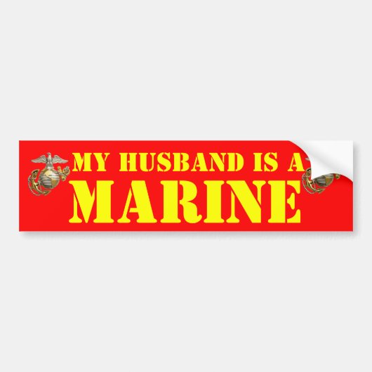 MIJN HUSBAND IS EEN MARINE BUMPERSTICKER (Voorkant)