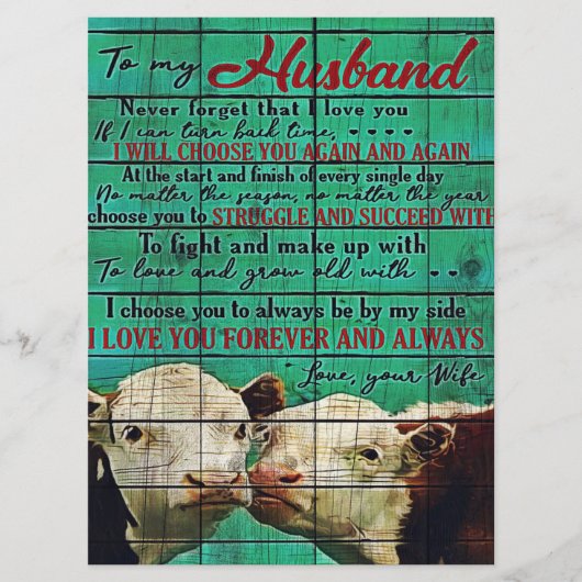 Mijn Husband Letter Gift | Brief voor hem | Menu (Voorkant)