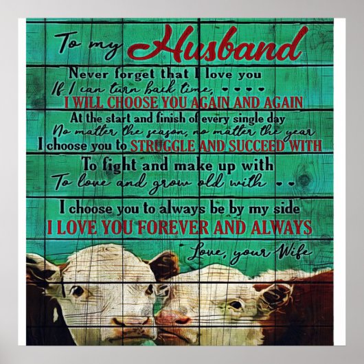 Mijn Husband Letter Gift | Brief voor hem | Poster (Voorkant)