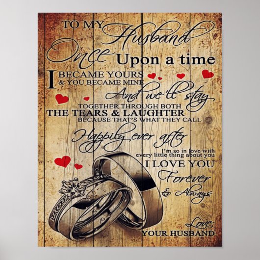 Mijn Husband Letter Gift | Brief voor hem | Poster (Voorkant)
