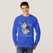 Mijn Husky Ate Mijn thuiswerk T-shirt (Voorkant volledig)