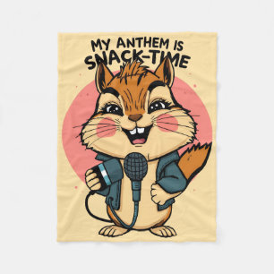 Mijn hymne is Snack-Tijd Grappige Punk Eekhoorn Mi Fleece Deken