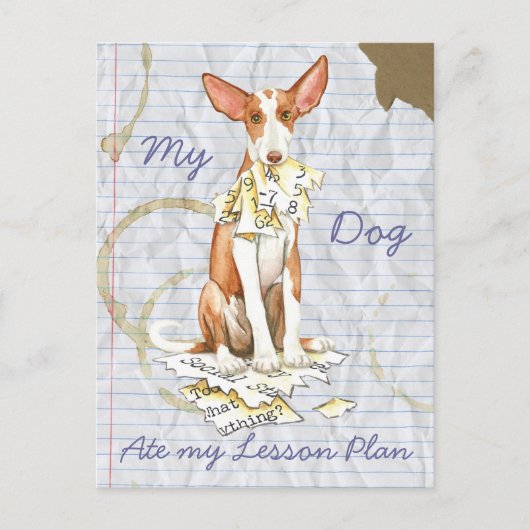 Mijn Ibizan Hound Ate Mijn Lesson Plan Briefkaart (Voorkant)