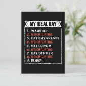 Mijn ideale dag Funny Gewichtheffen Verjaardagscad Kaart (Staand voorkant)