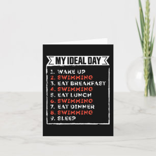 Mijn ideale dag Funny Zwemmen Verjaardagscadeau Kaart