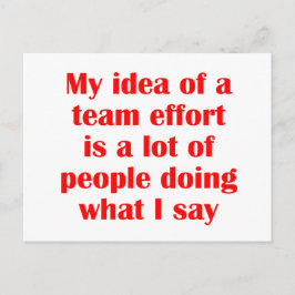 Mijn idee van een team... briefkaart