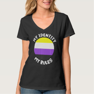 Mijn identiteit mijn regels niet binaire vlag niet t-shirt
