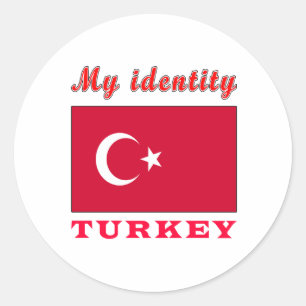 Mijn identiteit Turkije Ronde Sticker