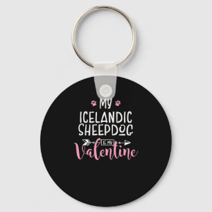 Mijn IJslandse herdershond is mijn Valentijn feest Sleutelhanger