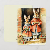 Mijn illustratie Kerst konijntjes  Feestdagenkaart (Voorkant / Achterkant)
