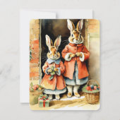 Mijn illustratie Kerst konijntjes  Feestdagenkaart (Voorkant)