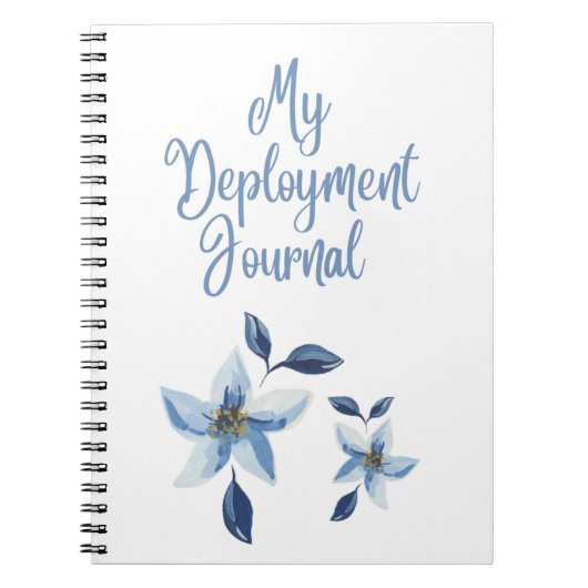 Mijn implementatieoverzicht met blauwe bloemen notitieboek (Voorkant)