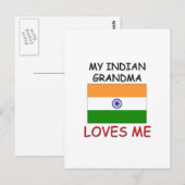Mijn Indiase grootmoeder houdt van me Briefkaart (Voorkant / Achterkant)