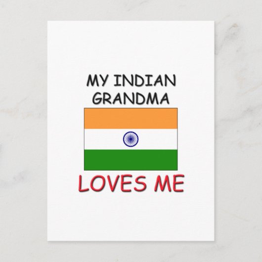 Mijn Indiase grootmoeder houdt van me Briefkaart (Voorkant)