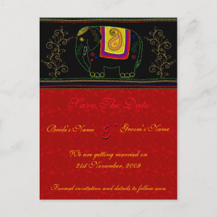 Mijn Indische olifant - Indiaas Rood Aankondigingskaart