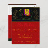 Mijn Indische olifant - Indian Red Aankondigingskaart (Voorkant / Achterkant)