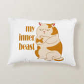 Mijn innerlijke beest luie dikke kat motivatie cit accent kussen (Achterkant)