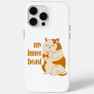 Mijn innerlijke beest luie dikke kat motivatie cit iPhone 15 pro max hoesje