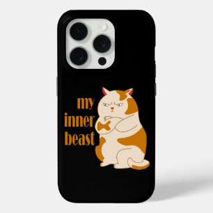 Mijn innerlijke beest luie dikke kat motivatie cit iPhone 15 pro case
