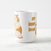 Mijn innerlijke beest luie dikke kat motivatie cit magische mok (Midden)
