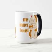 Mijn innerlijke beest luie dikke kat motivatie cit magische mok (Voorkant rechts)