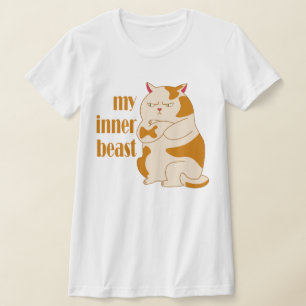 Mijn innerlijke beest luie dikke kat motivatie cit t-shirt
