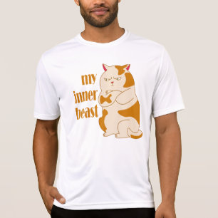 Mijn innerlijke beest luie dikke kat motivatie cit t-shirt