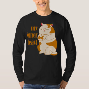 Mijn innerlijke beest luie dikke kat motivatie cit t-shirt
