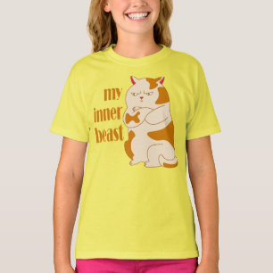 Mijn innerlijke beest luie dikke kat motivatie cit t-shirt