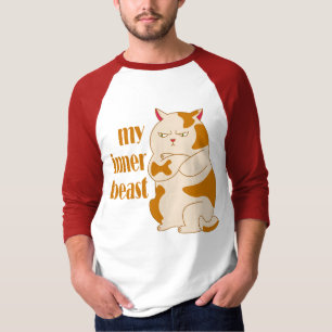 Mijn innerlijke beest luie dikke kat motivatie cit t-shirt
