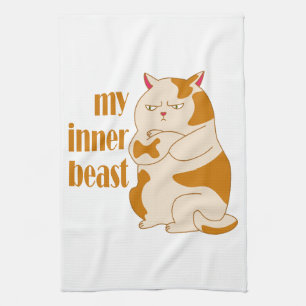 Mijn innerlijke beest luie dikke kat motivatie cit theedoek