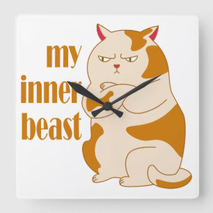 Mijn innerlijke beest luie dikke kat motivatiequot vierkante klok