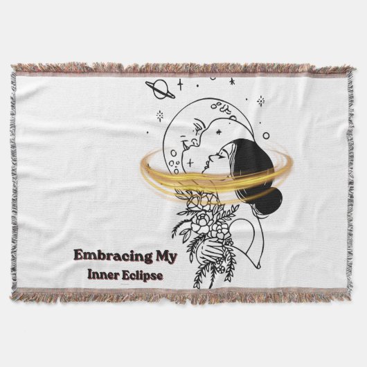 Mijn innerlijke eclips Celestiale Maan Lijnkunst o Deken (Voorkant)
