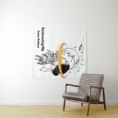 Mijn innerlijke eclips Celestiale Maan Lijnkunst o Wandkleed (In Situ (horizontaal))
