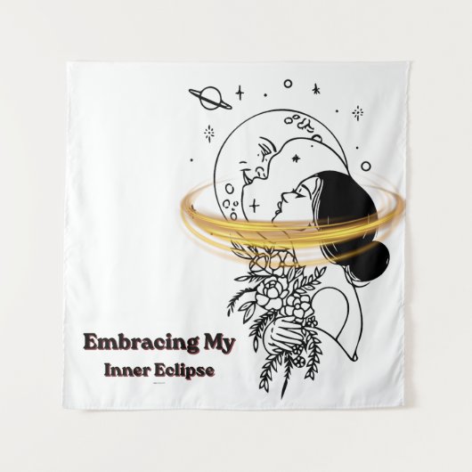 Mijn innerlijke eclips Celestiale Maan Lijnkunst o Wandkleed (Voorkant)