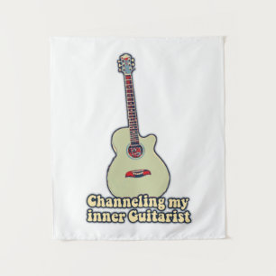 Mijn innerlijke gitarist aan het kanaliseren. grap wandkleed
