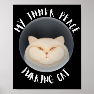 Mijn innerlijke vrede Spinnende kat Poster